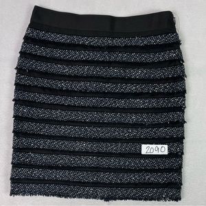 THE LIMITED DARK TWEED LAYERED STRAIGHT PENCIL SKIRT SIZE:2